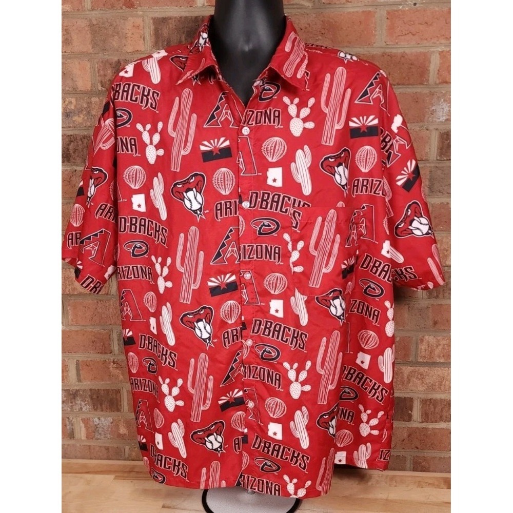 Arizona‎ Diamondbacks Hawaiian Shirt Mens Size XL MLB Baseball Button Up Dbacks